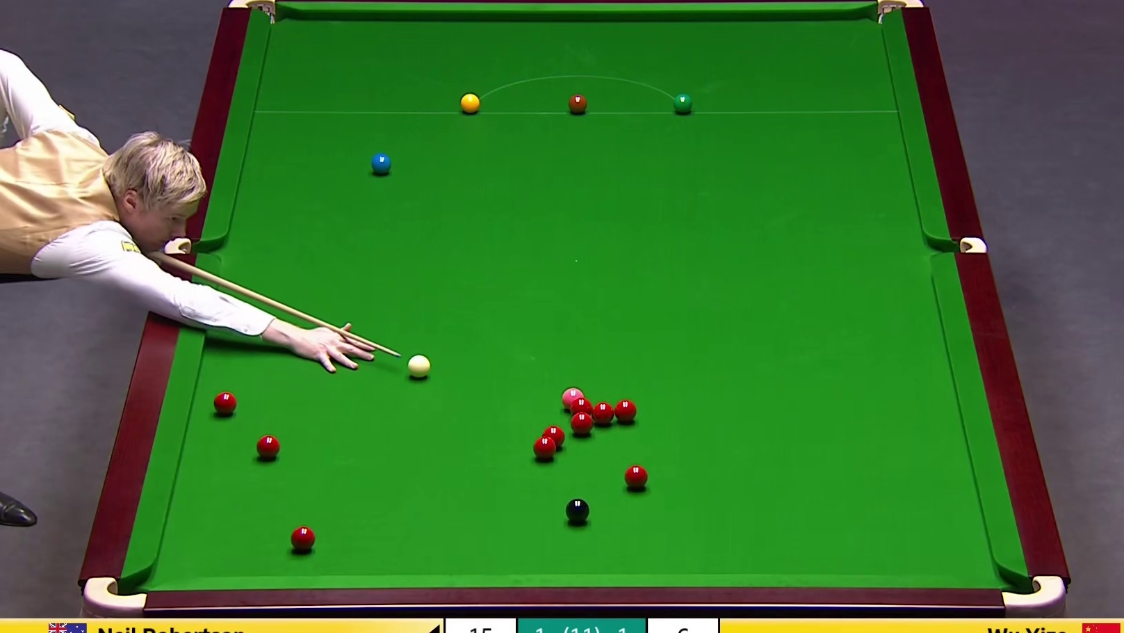 2025斯诺克英国锦标赛：吴宜泽vs罗伯逊