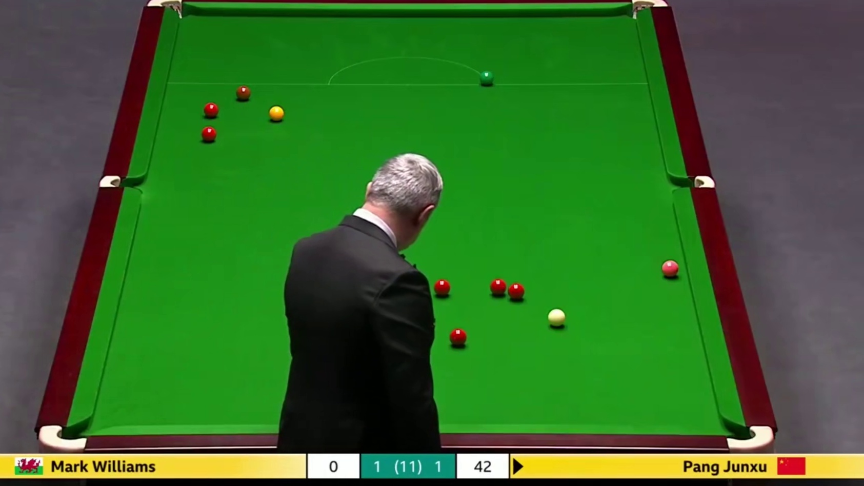 2025斯诺克英国锦标赛；威廉姆斯vs庞俊旭