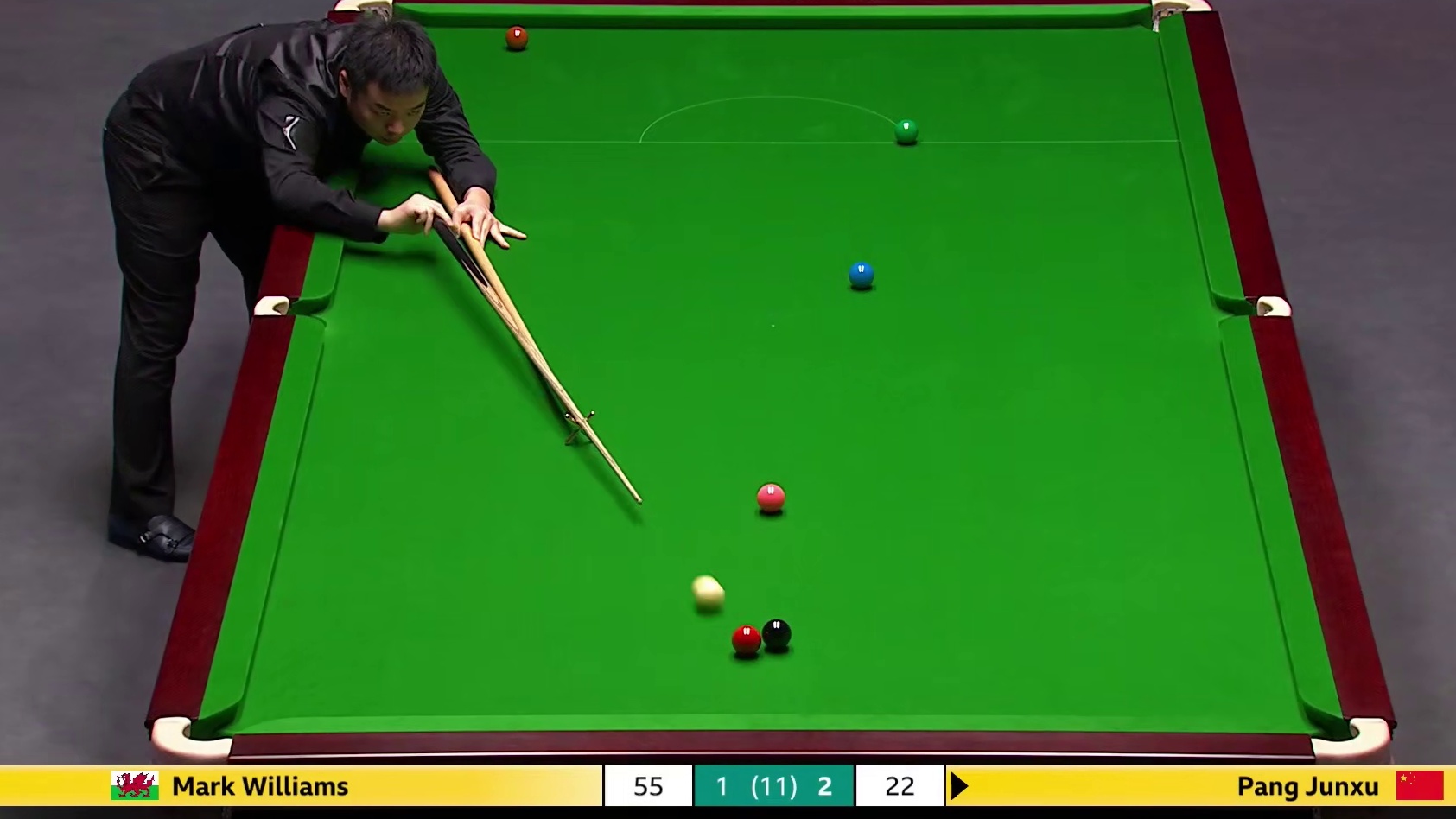 2025斯诺克英锦赛，16进8,庞俊旭神仙斯诺克超一分绝杀马克威廉姆斯