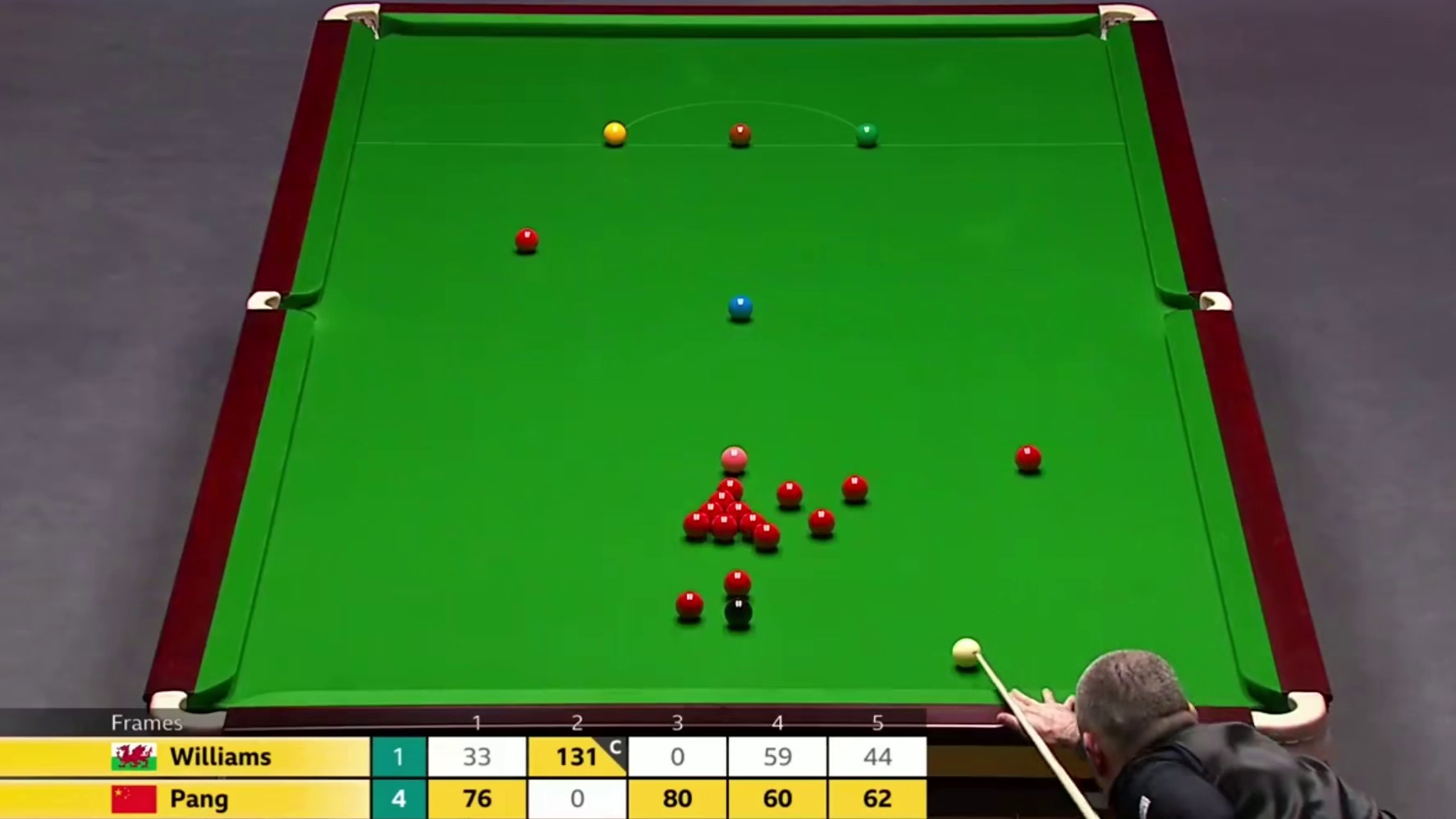 2025斯诺克英国锦标赛；威廉姆斯vs庞俊旭