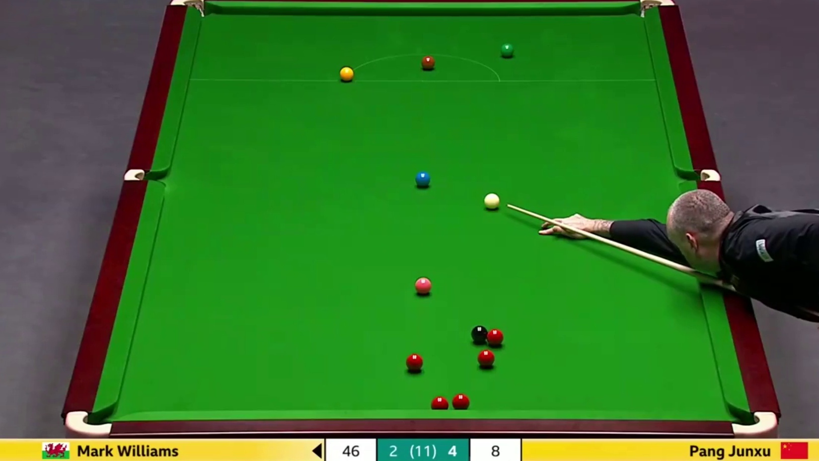 2025斯诺克英国锦标赛；威廉姆斯vs庞俊旭
