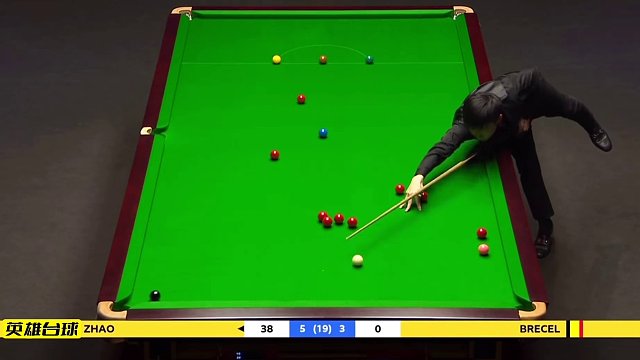 英錦賽趙心童無解準度上手，對手防不勝防啊，這準度有點變態(tài)了，輕松單桿制勝！#臺球  #斯諾克 #趙心
