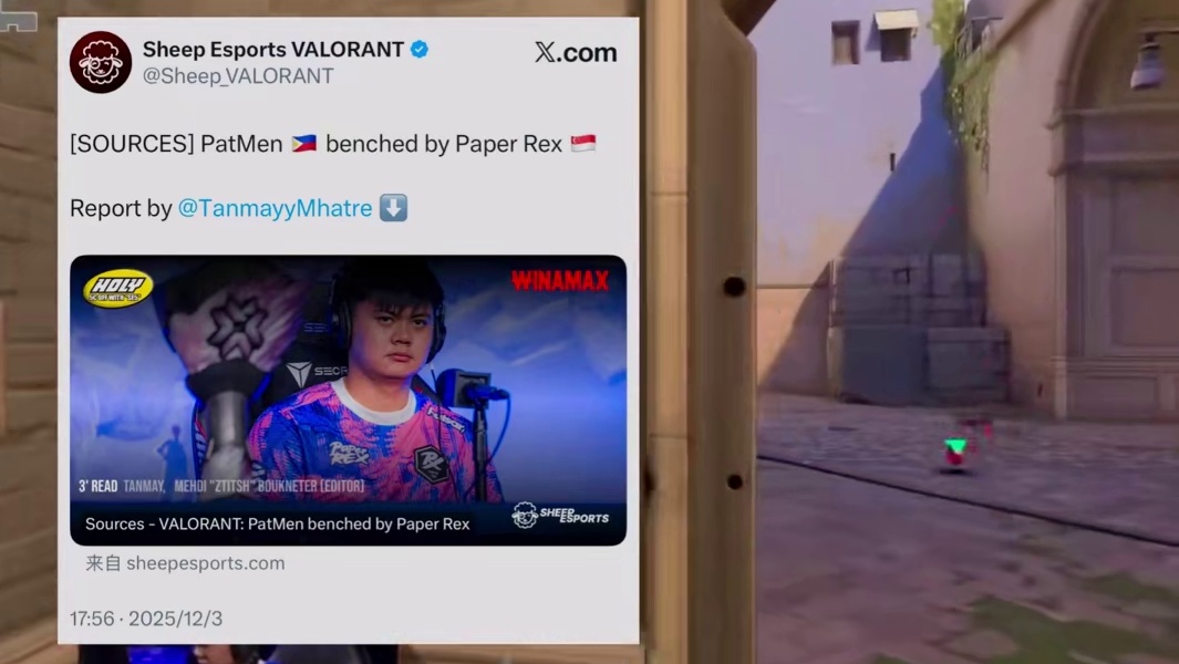 PRX疑似优化patmen，新先锋位为前TS选手invy！