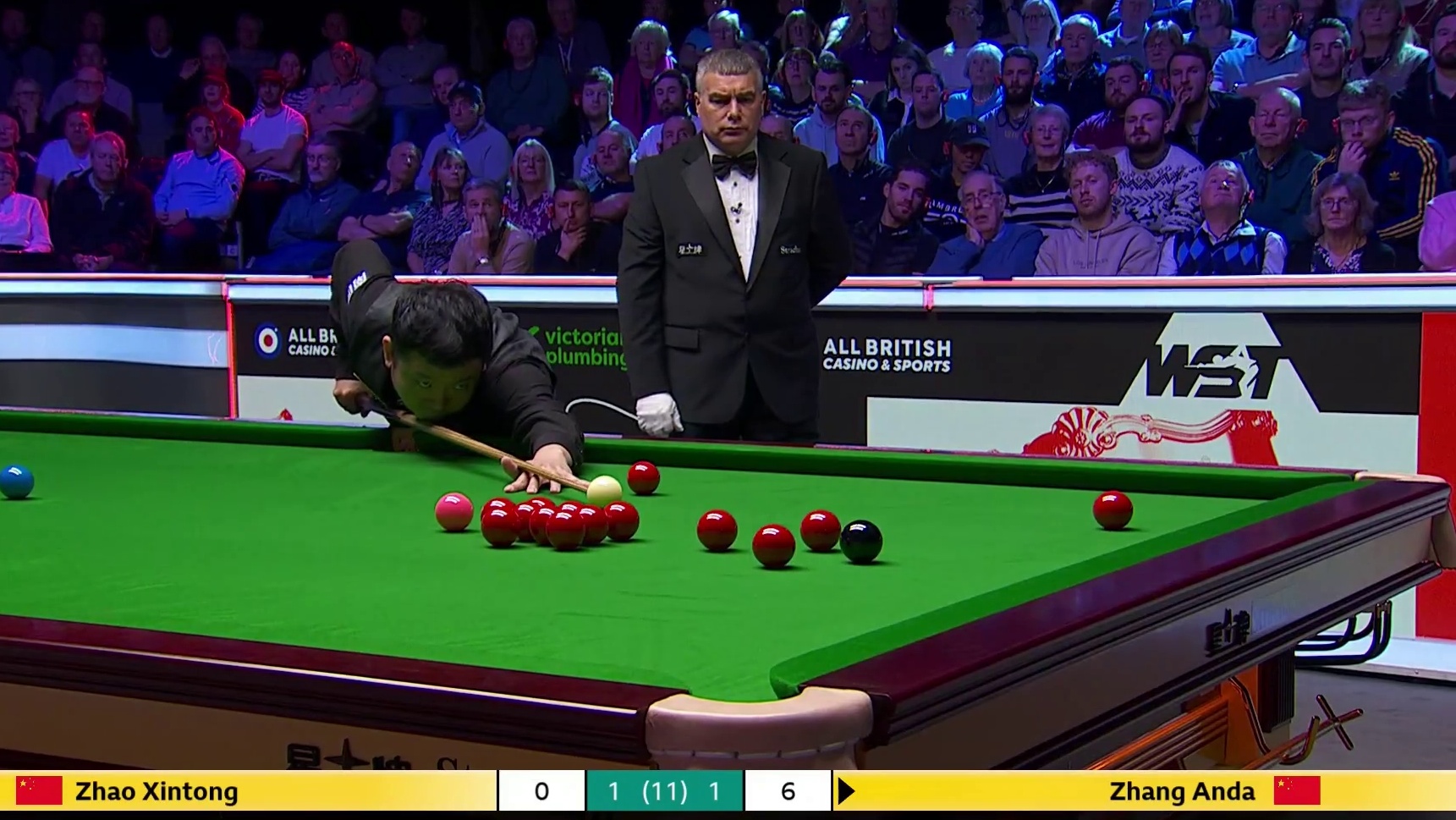 2025斯诺克英锦赛！16进8 ，赵心童VS张安达，第三局