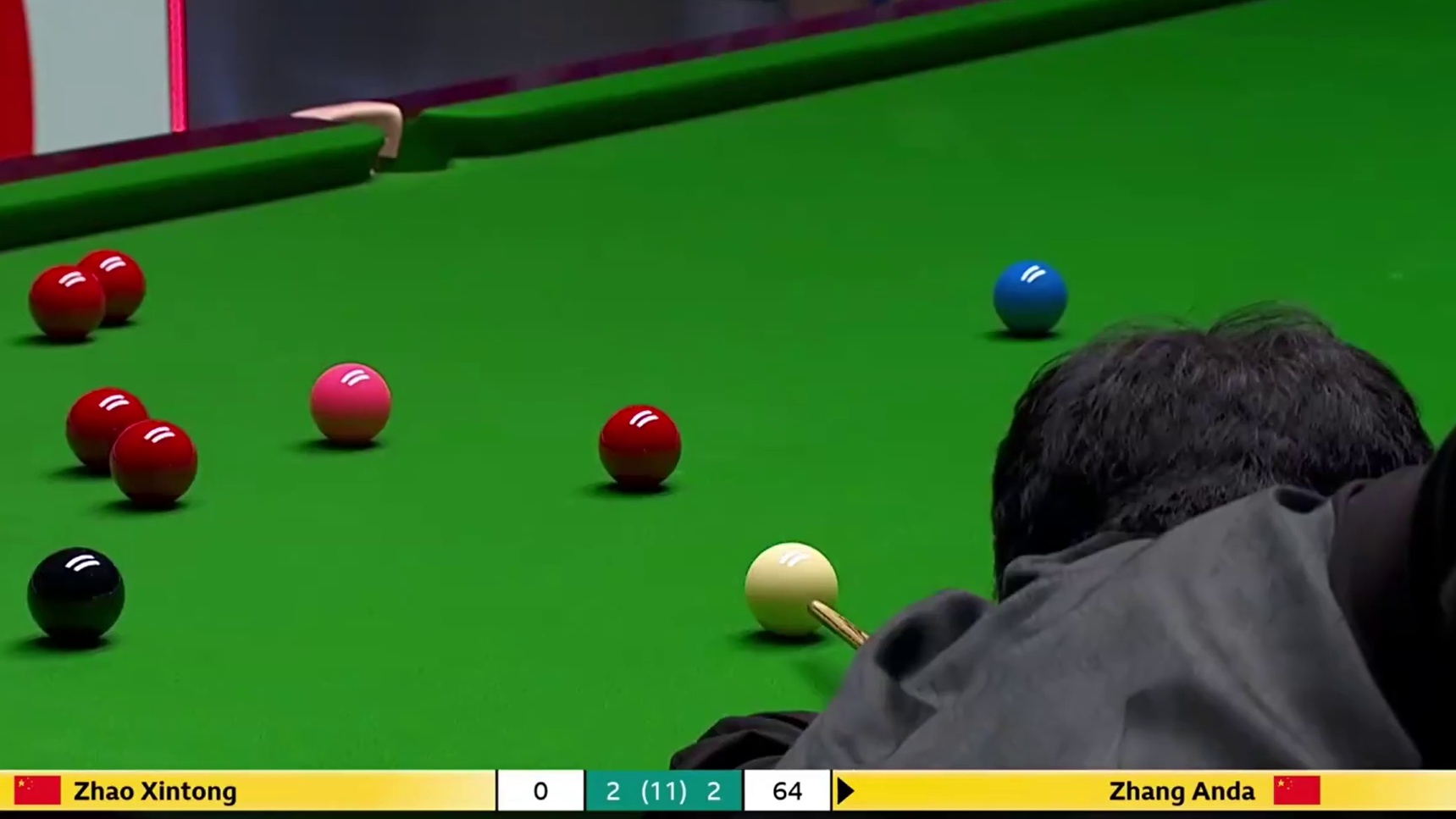 2025斯诺克英锦赛！16进8 ，赵心童VS张安达，第五局下