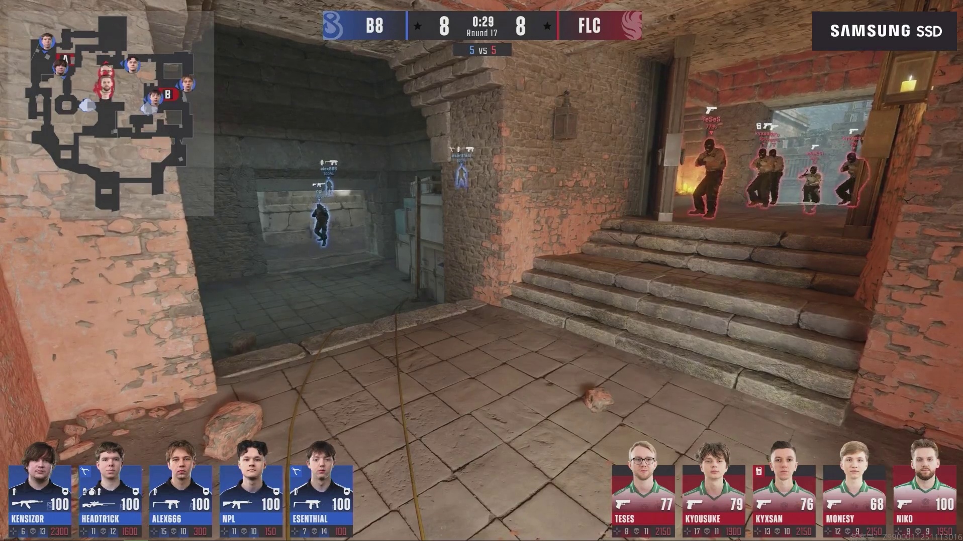 npl接住猎鹰中路的rush扫射转移四杀