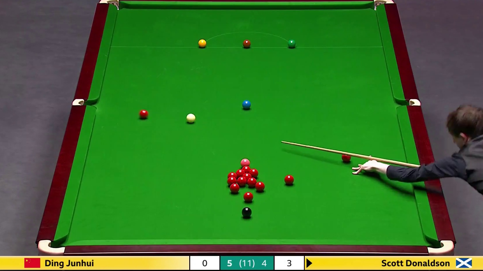 2025斯诺克英锦赛！5比5决胜局来了。丁俊晖VS唐纳森
