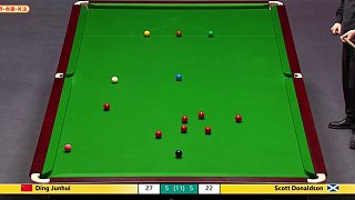 丁俊暉6-5唐納森，決勝局力抗重壓破百，霸氣晉級英錦賽8強(qiáng)！