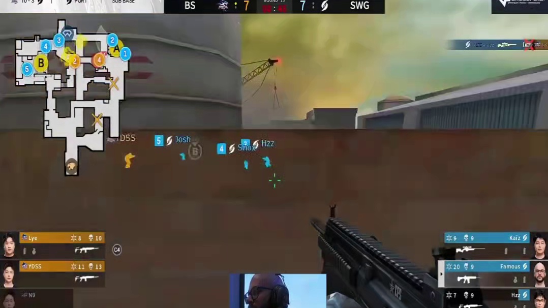 光头枪神Famous港口主宰比赛单人打崩白鲨，24个击杀23个爆头！白鲨都看无语了！真的防不住Fam