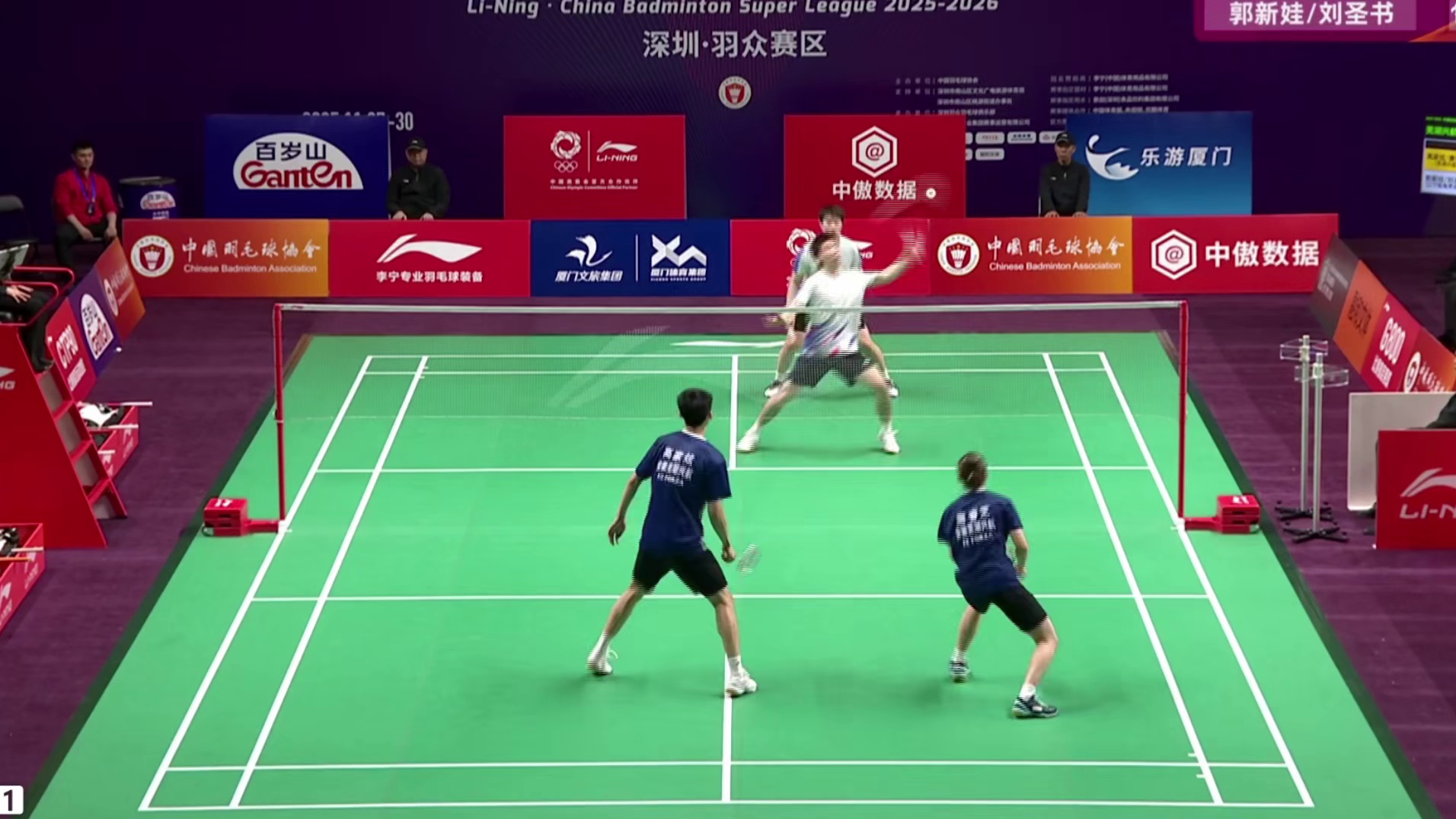 郭新娃、刘圣书虽展现出不俗实力，但面对高家炫、唐睿芝的强势进攻无应对方案，最终失利