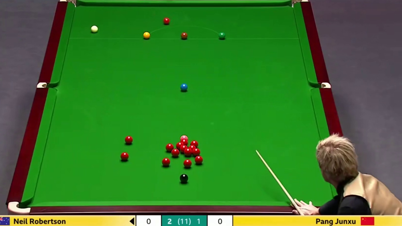 2025斯诺克英国锦标赛：庞俊旭vs罗伯逊