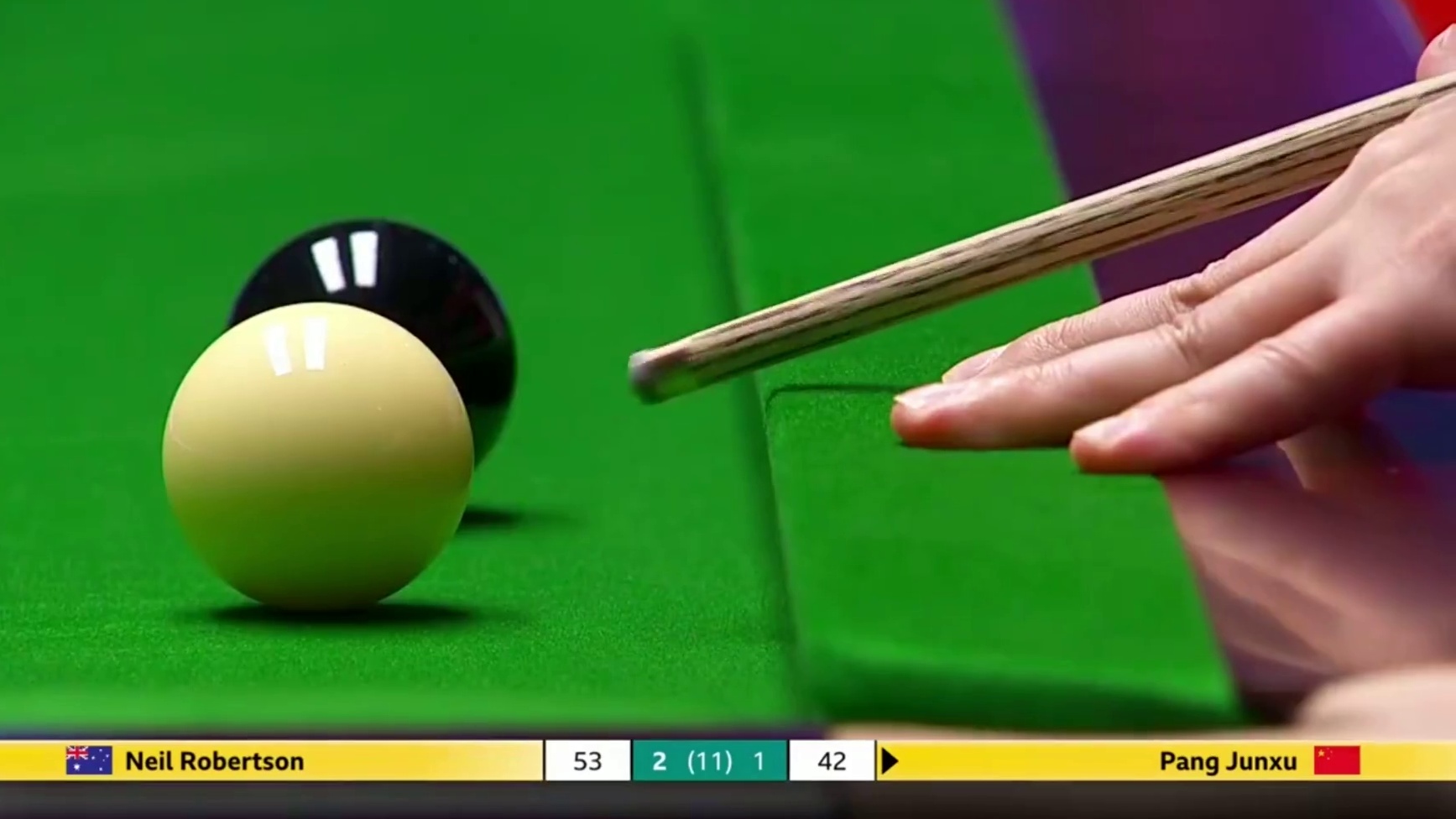 2025斯诺克英国锦标赛：庞俊旭vs罗伯逊