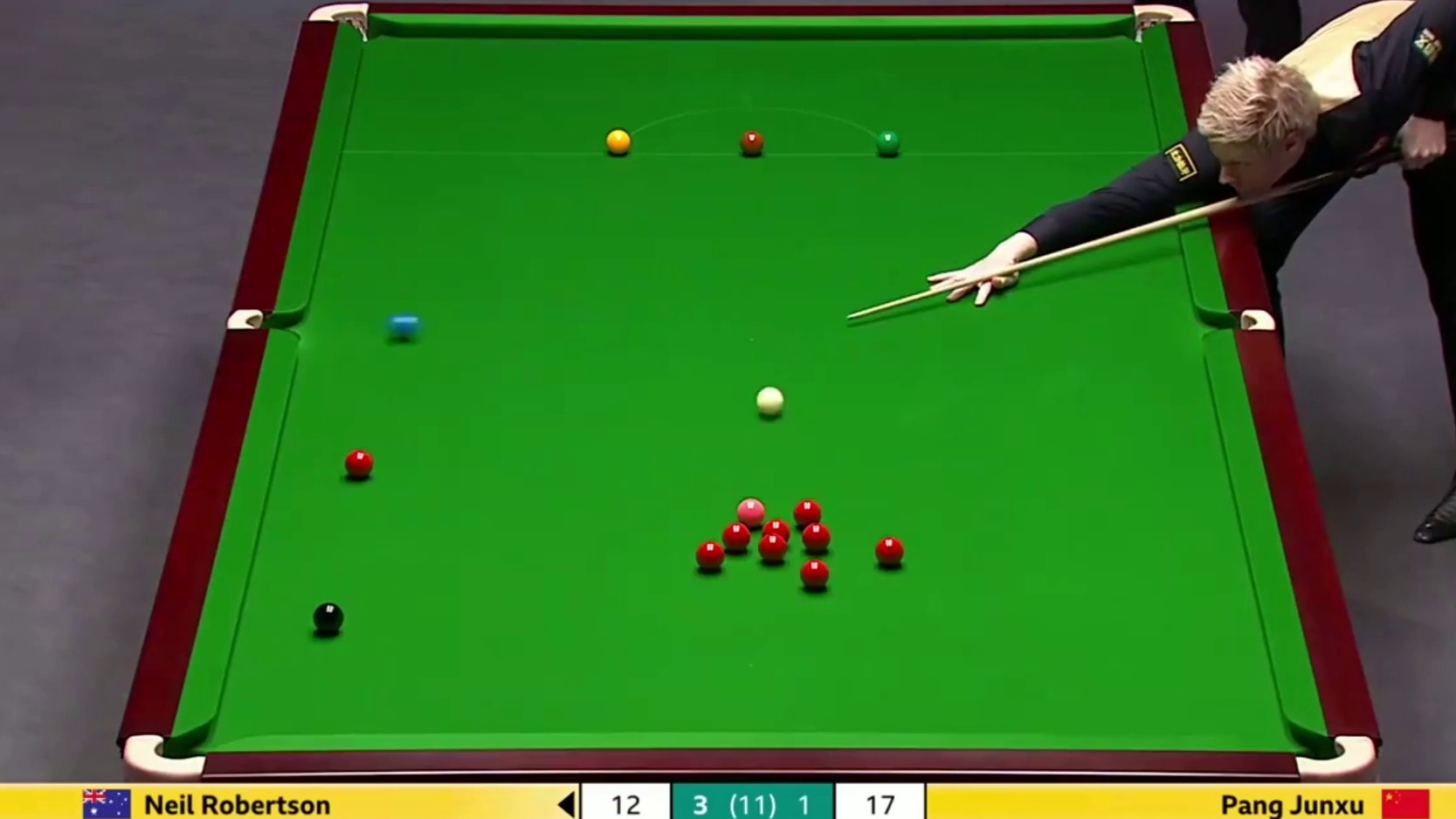 2025斯诺克英国锦标赛：庞俊旭vs罗伯逊