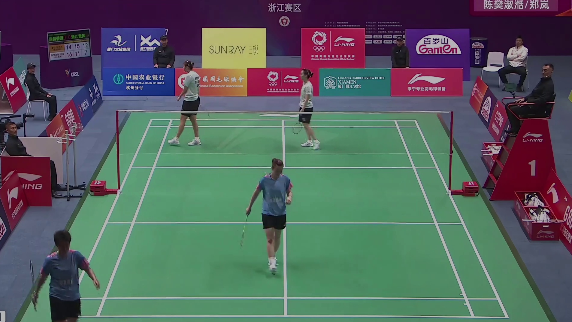 宁卉组合继续加强进攻和防守，陈郑组合无奈失误过多，以8-15的比分输掉决胜局