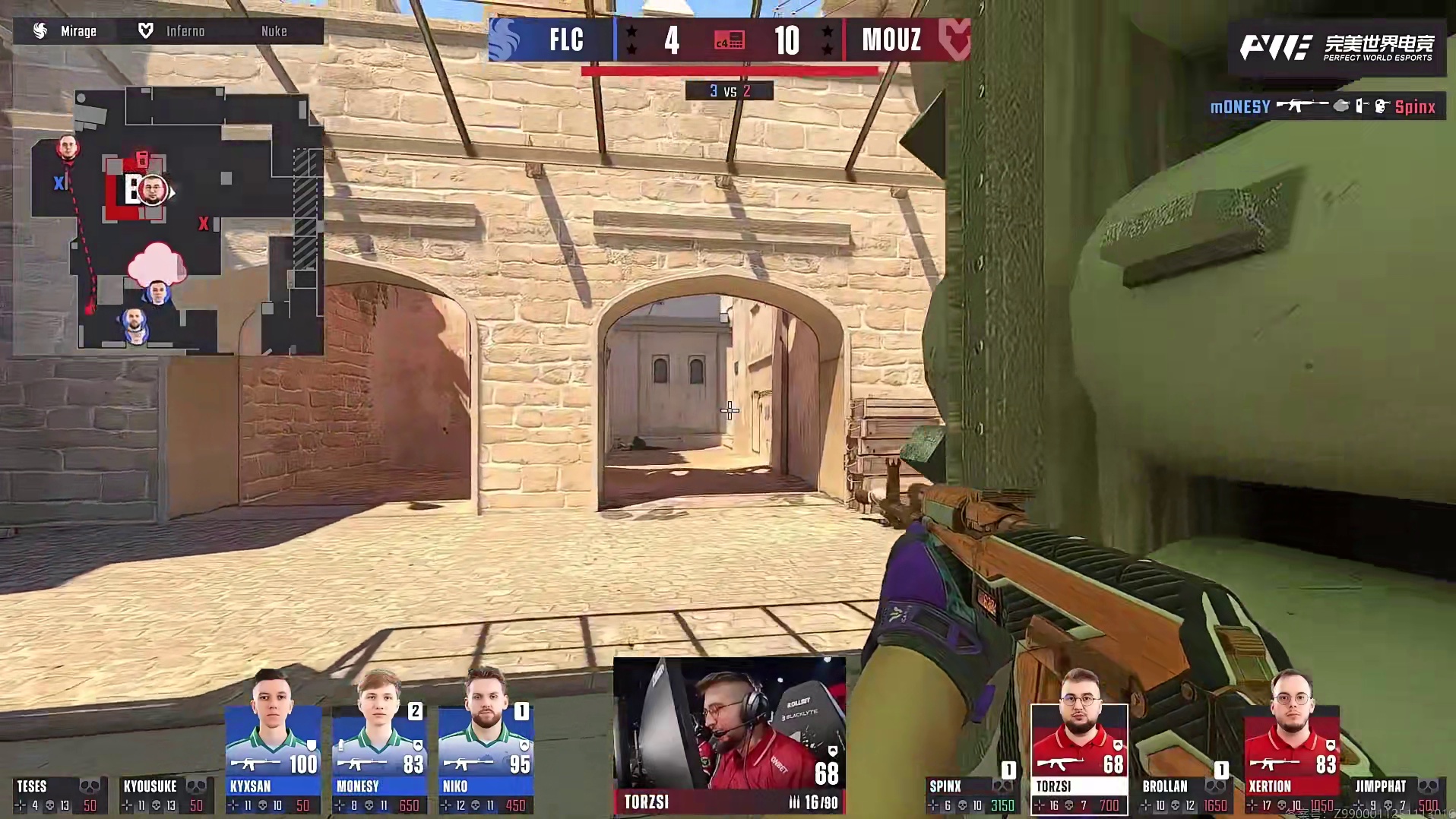m0NESY带队回防四杀粉碎MOUZ进攻