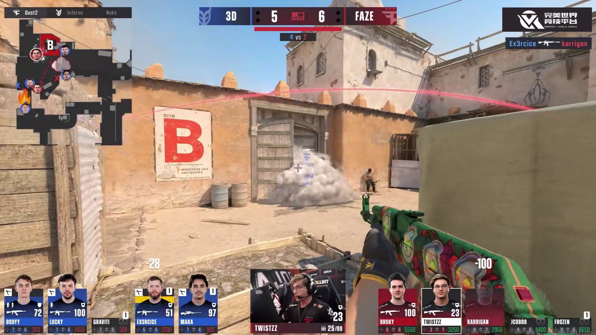 Twistzz丝血残局三杀终结半场