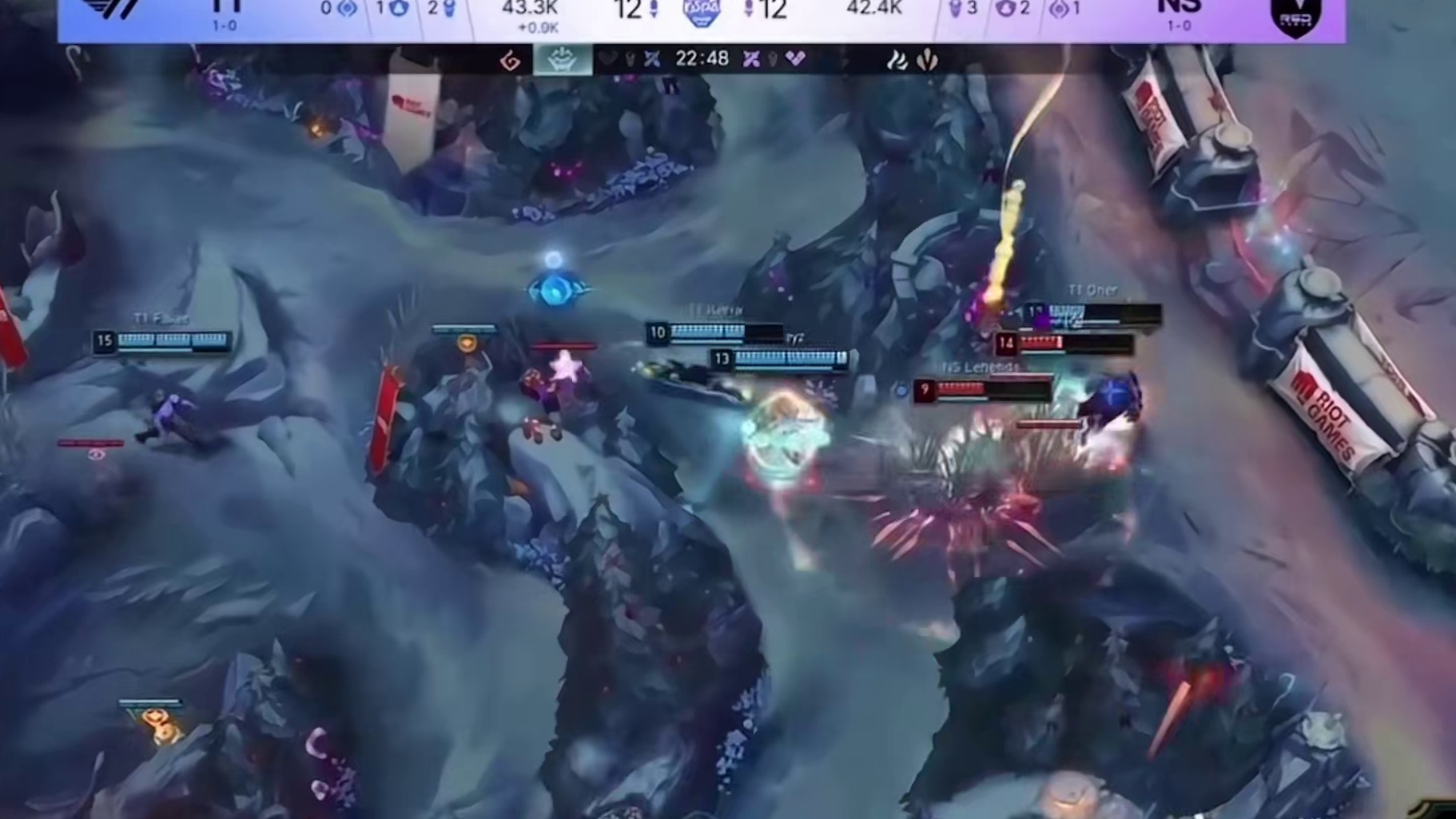 T1战胜NS 兰子狠狠给少爷上了一波压力，两度被Kingen单杀，T1依旧轻取NS，Oner潘森各种游龙