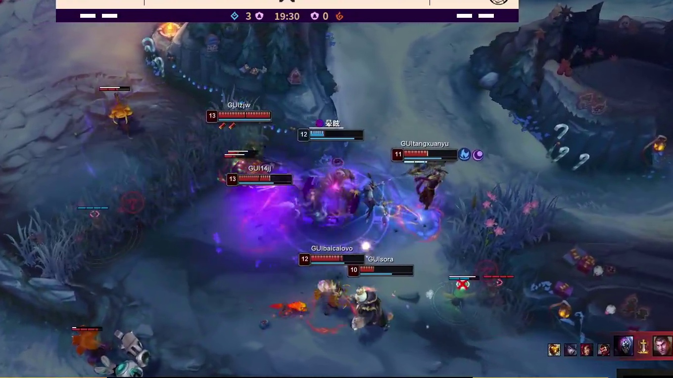 【第一局】GUI完美团战，14jj武器双杀帮助队伍0换5