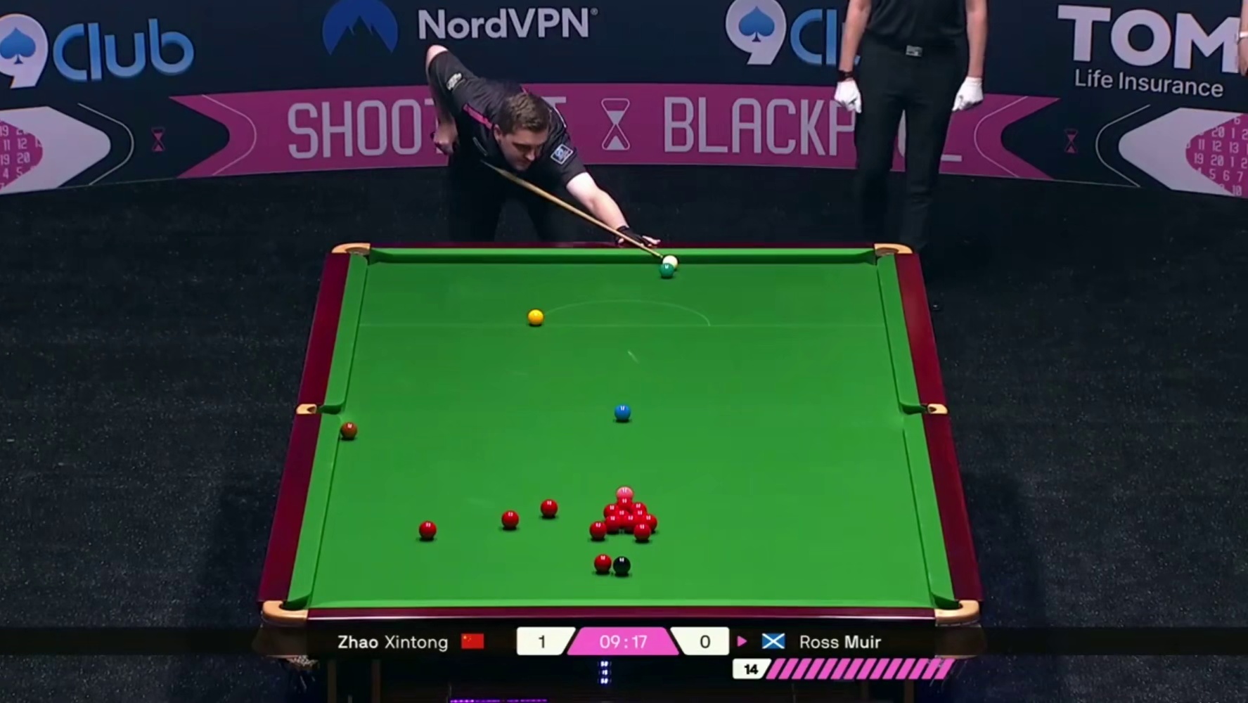 2025斯诺克限时单局赛；缪尔vs赵心童