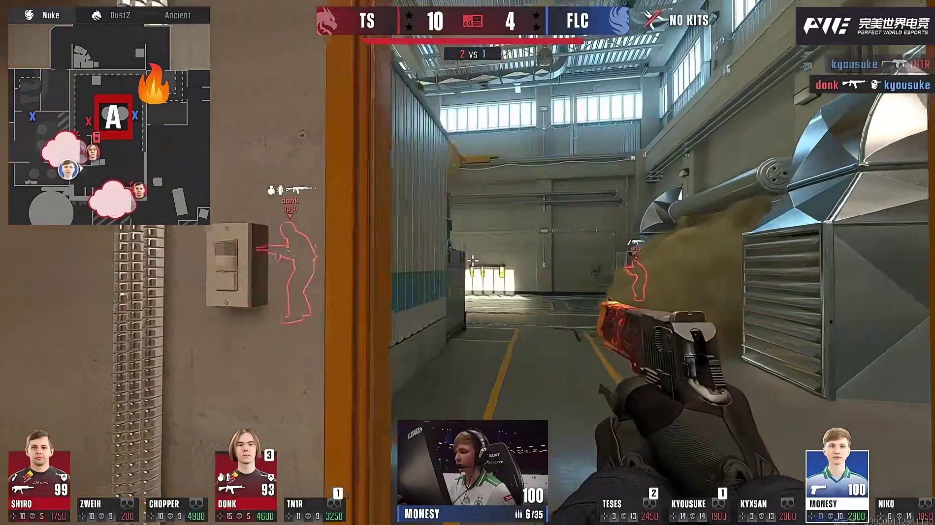 TeSeS包点沙鹰双杀，donk咖喱四杀强势终结拒绝被翻！