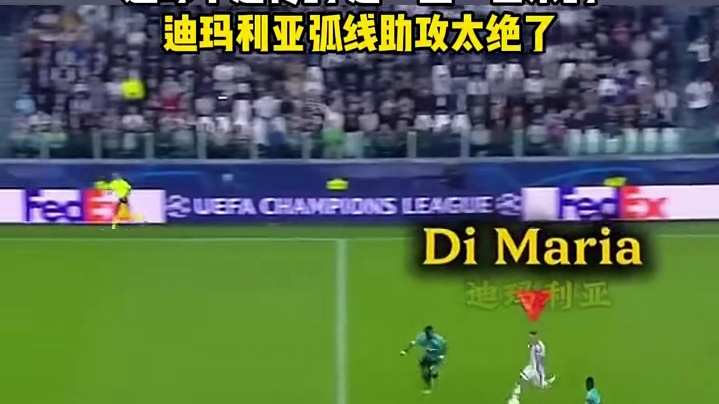 这球不是传的是“画”出来的，迪马利亚弧线助攻太绝了！#足球