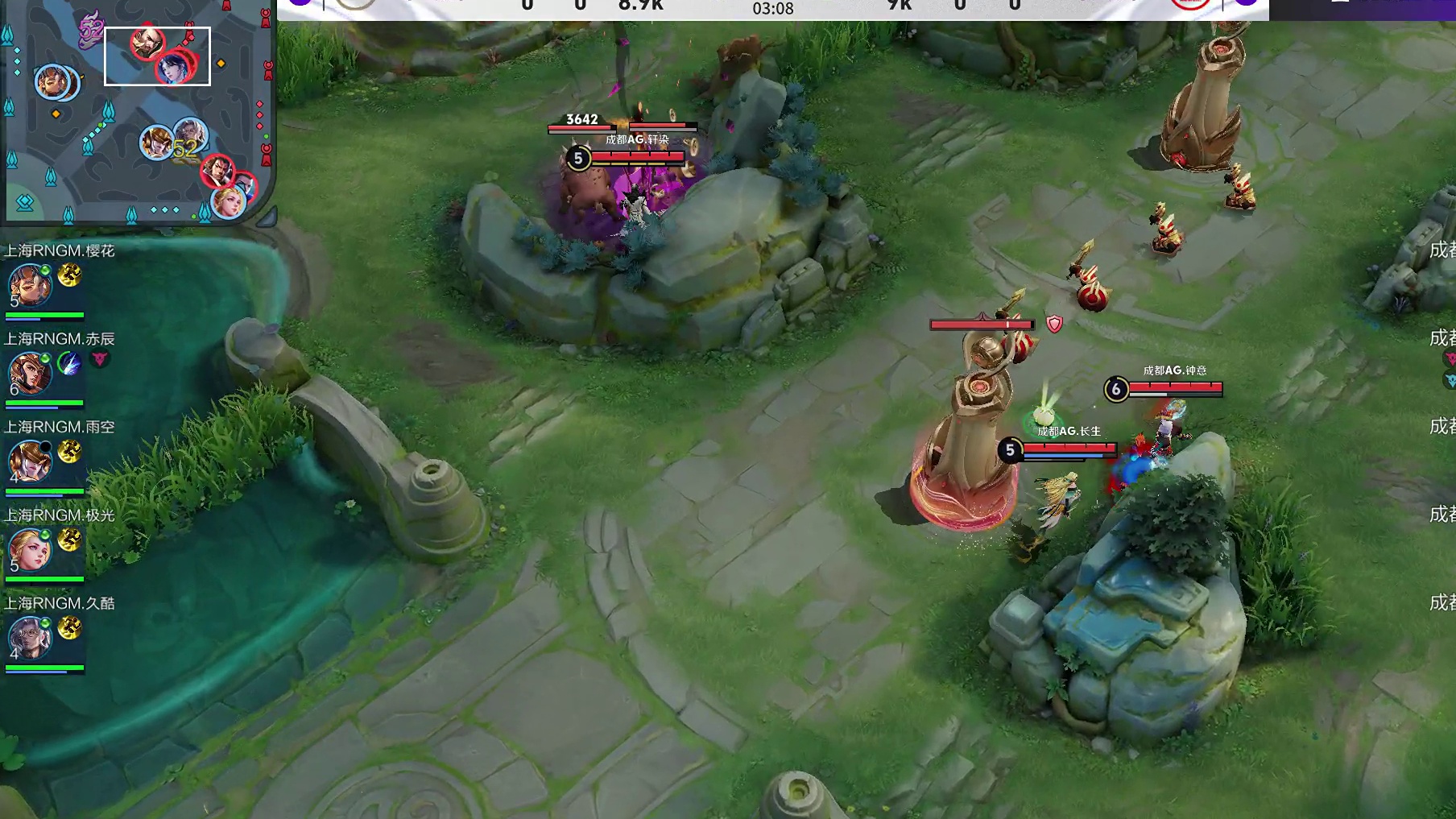 【第一局】女娲支援下路，双方团战打出一换一