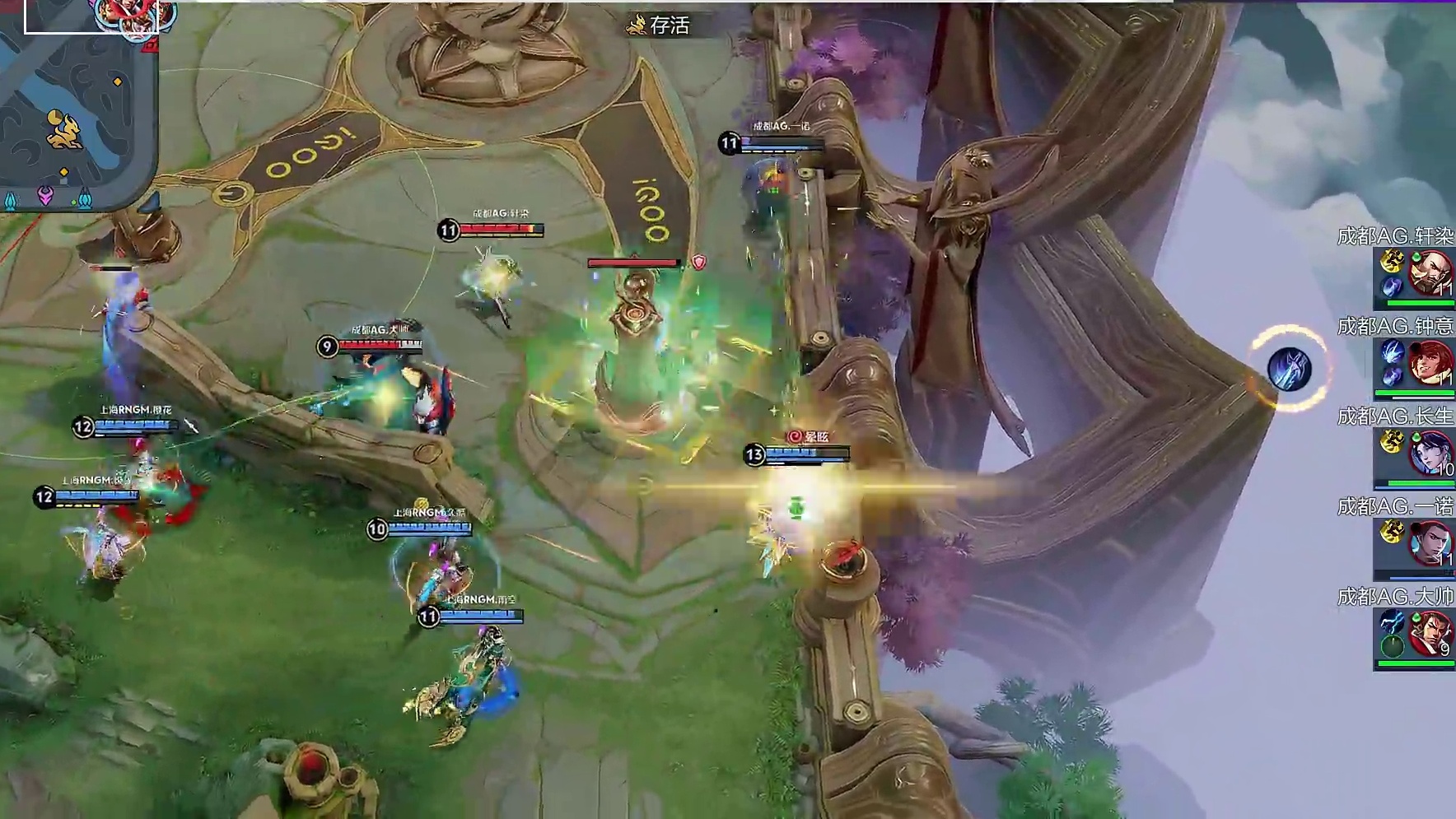 【第一局】RNG.M越塔强杀狄仁杰，成功击杀对面射辅