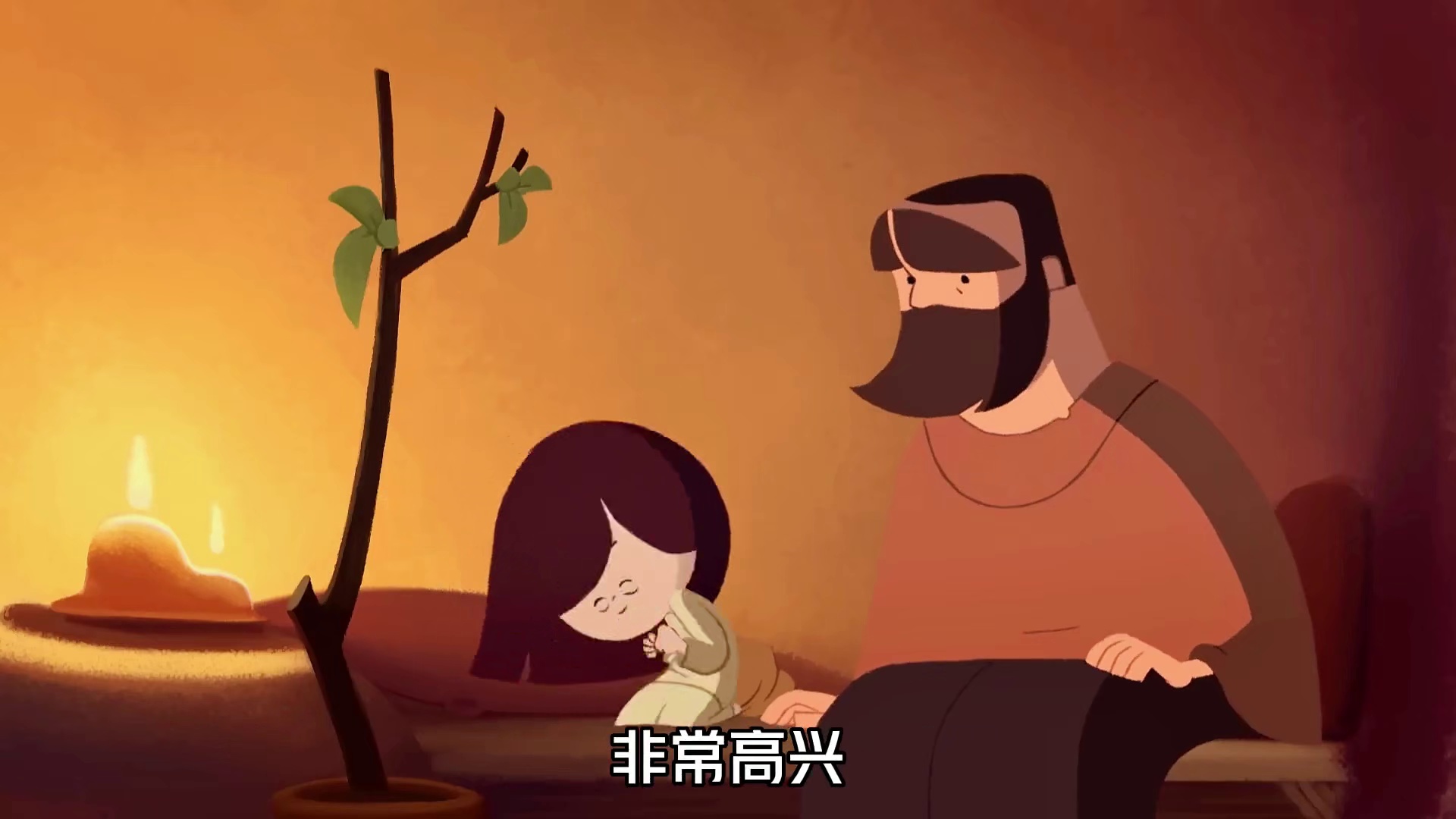 老人宁可自己饿死，也非要给一刻枯树浇水，感人动画《老人与树》