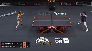 4-2戰(zhàn)勝大藤沙月，蒯曼躋身香港總決賽四強(qiáng)