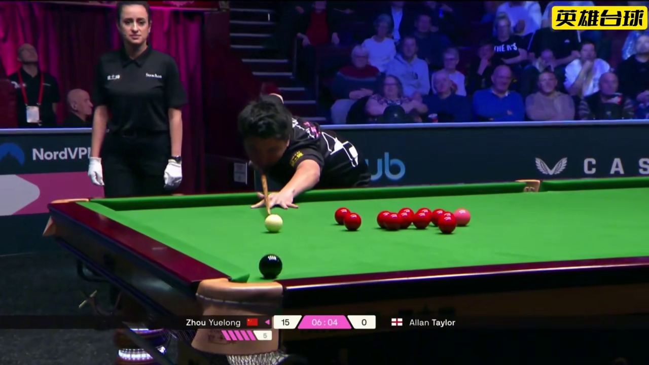 最新比赛，周跃龙远台上手，完全掌握比赛节奏，轻取泰勒晋级！#斯诺克 #台球 #周跃龙 #斯诺克单局限