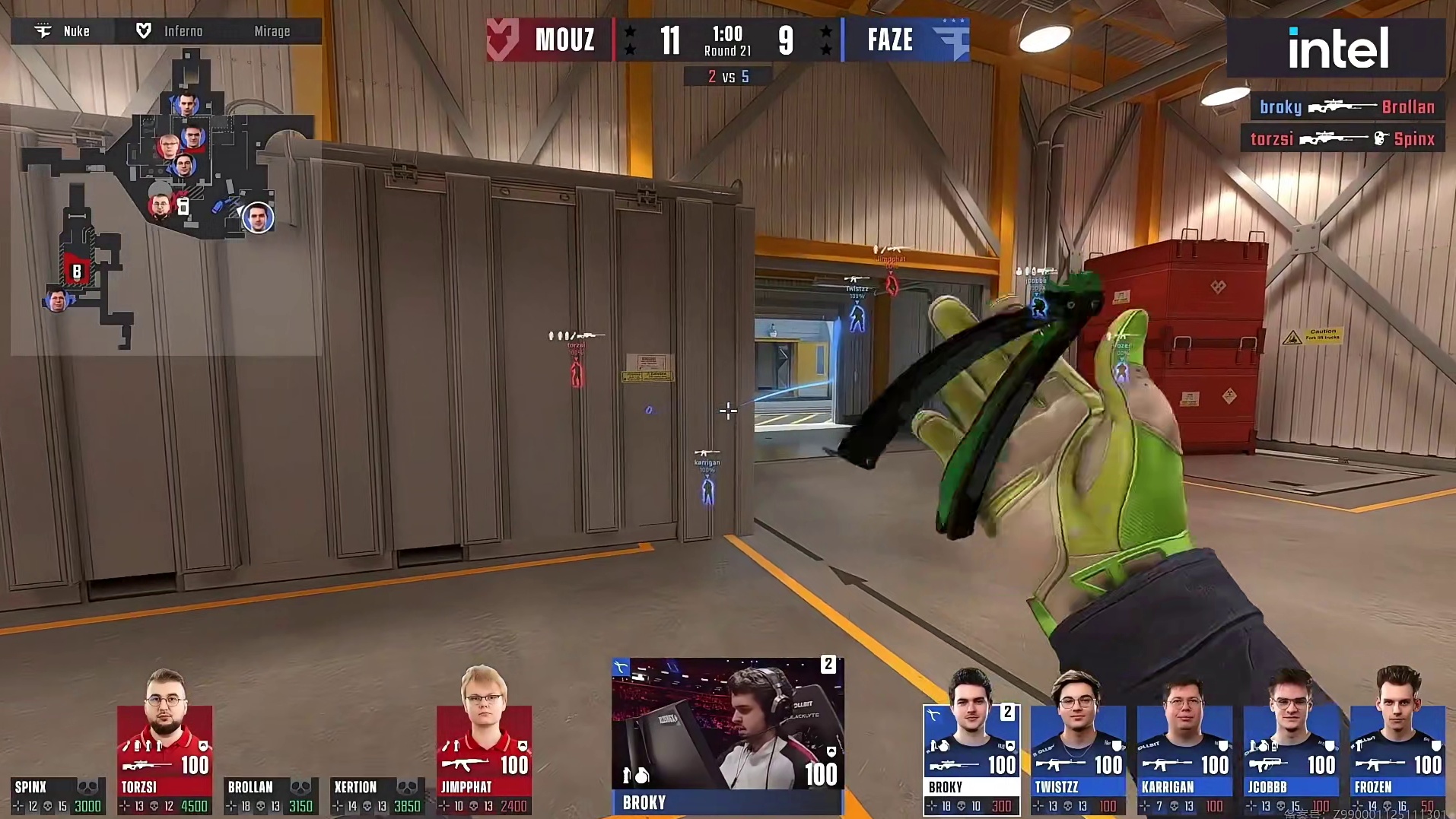 broky大狙外场双杀配合torzsi误伤队友助FaZe夺CT首分！