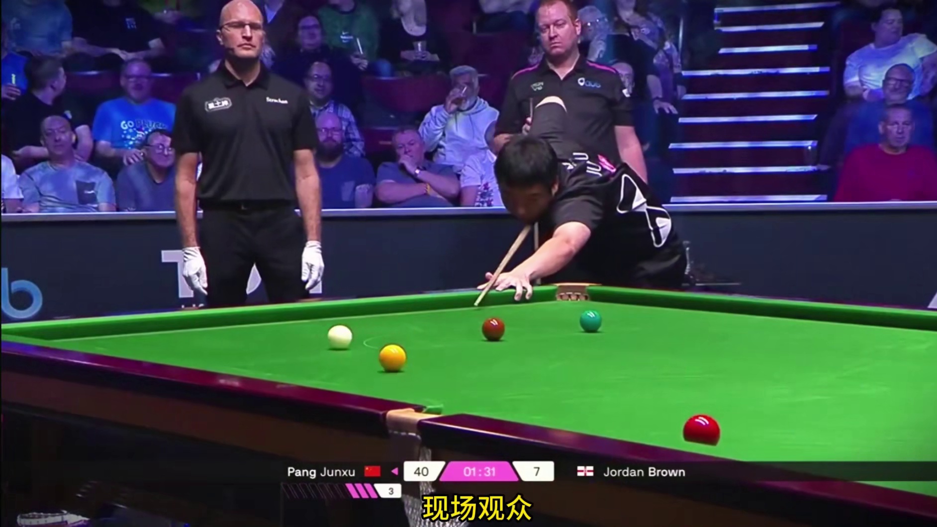 2025斯诺克单局限时赛：庞俊旭1-0战胜布朗晋级32强