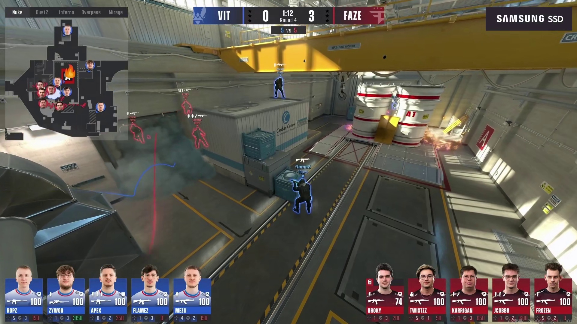 FaZe 4-0梦幻开局，外场最速传说Twistzz突破双杀7-1的数据主宰比赛