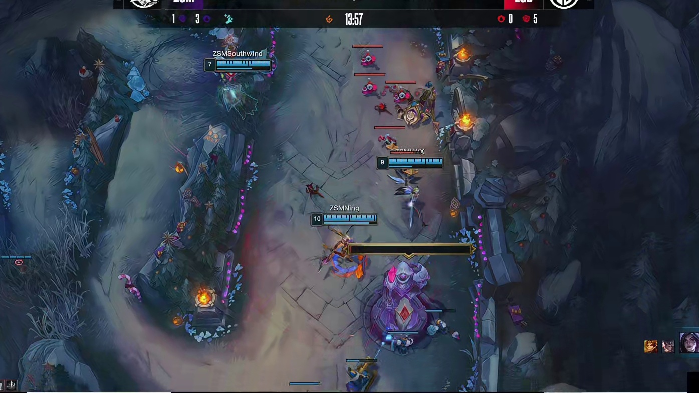 【第二局】ZSM三人越塔击杀Ycx泰坦