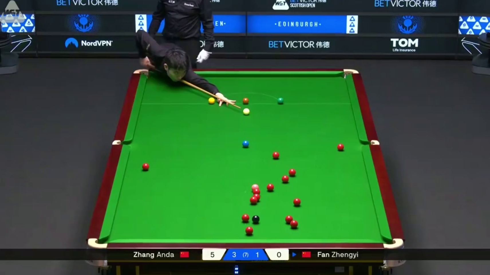 2025斯诺克苏格兰公开赛；张安达vs范争一