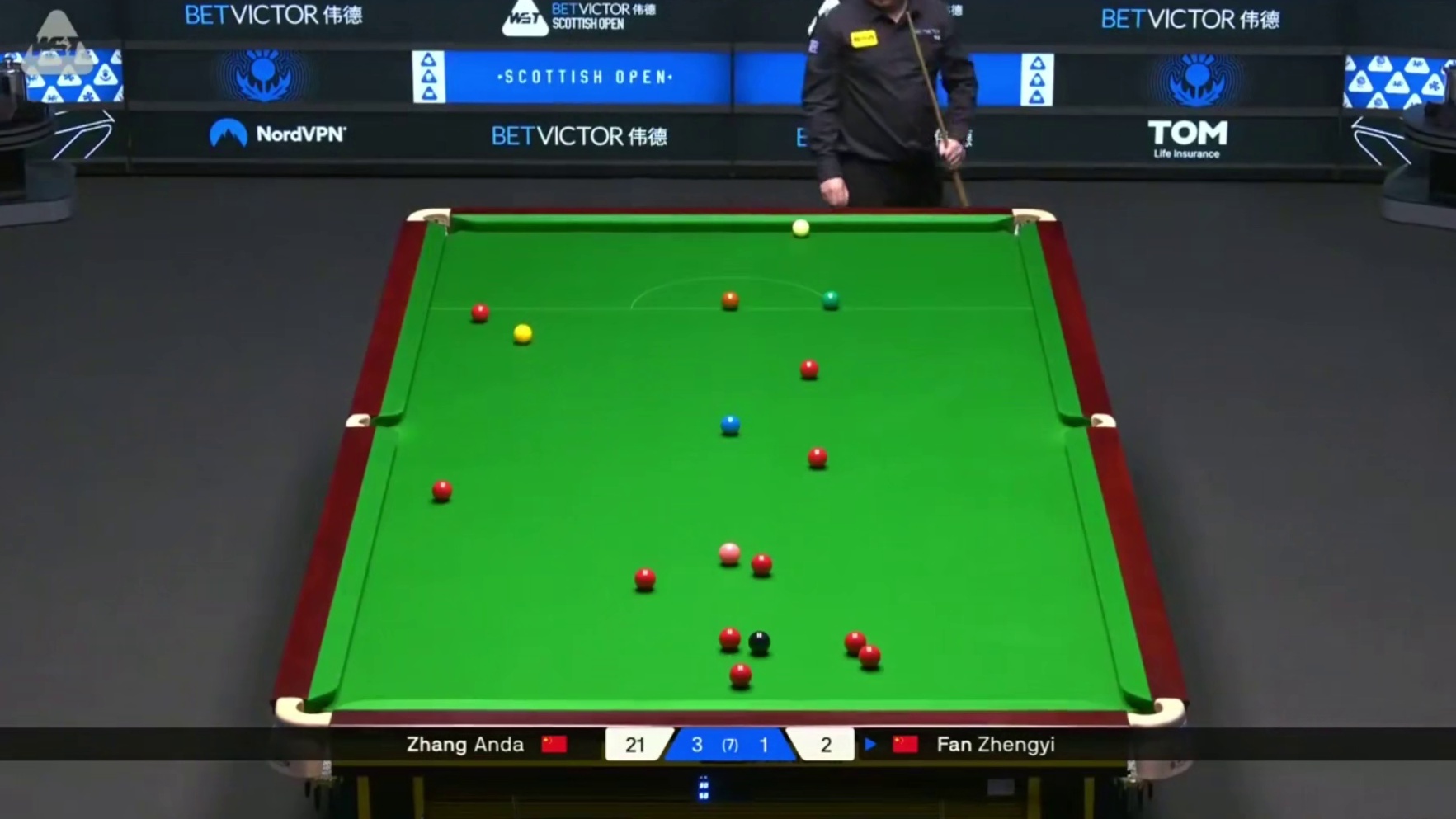 2025斯诺克苏格兰公开赛；张安达vs范争一
