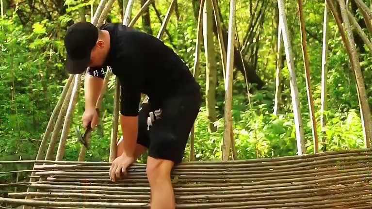 这是我见过最奇幻的庇护所，他的建造方式十分独特！ #荒野建造 #解压助眠 #庇护所