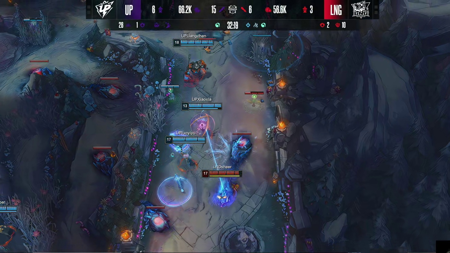 【第一局】UP四人包夹击杀sheer雷克塞