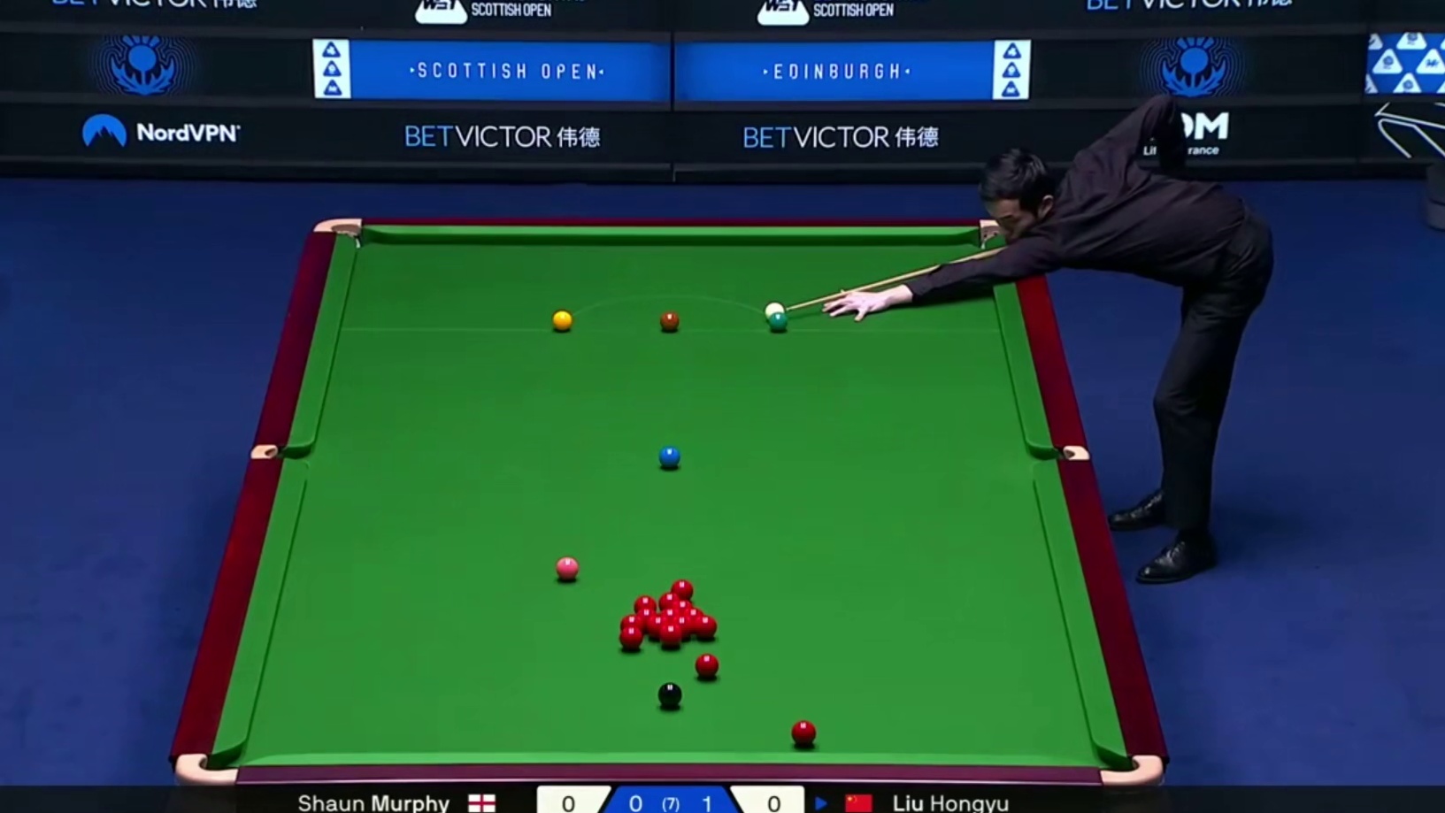 2025斯诺克苏格兰公开赛：墨菲vs刘宏宇