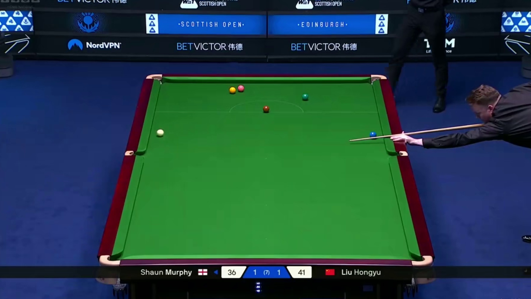 2025斯诺克苏格兰公开赛：墨菲vs刘宏宇