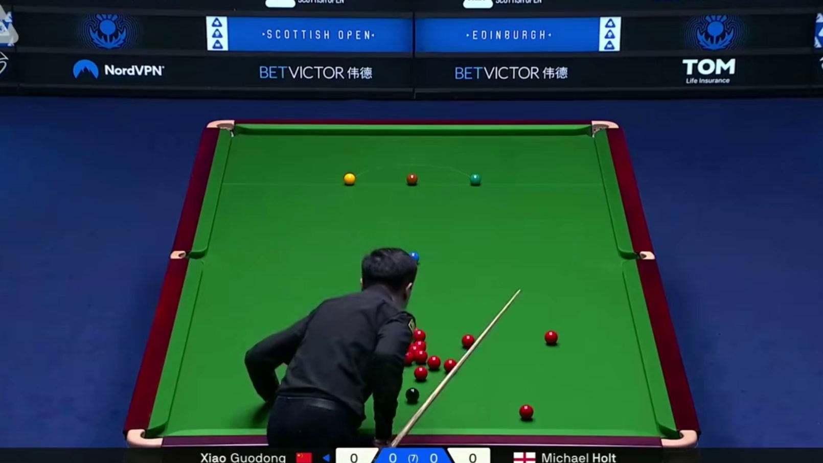 2025斯诺克苏格兰公开赛：肖国栋vs霍尔特
