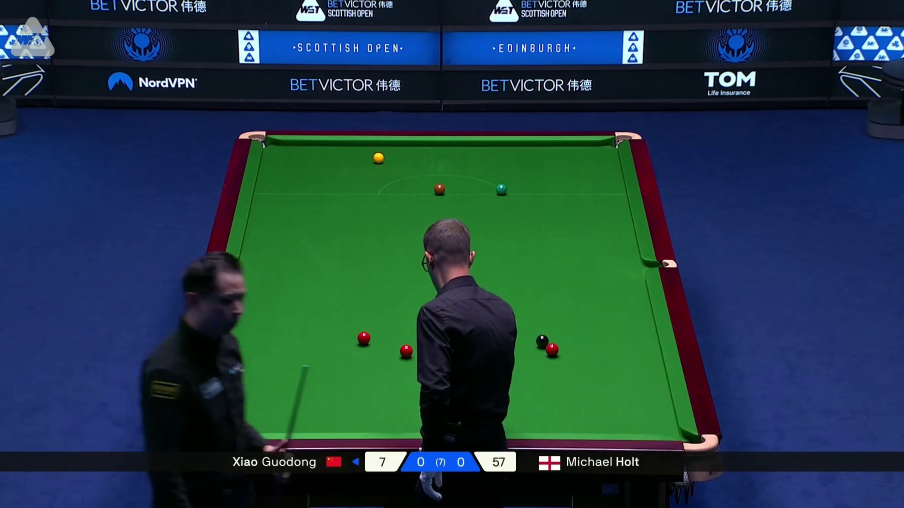 2025斯诺克苏格兰公开赛！肖国栋VS霍尔特！