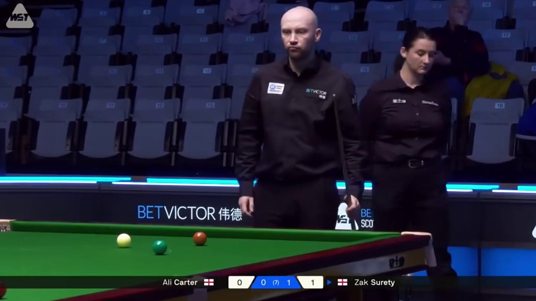 2025斯诺克苏格兰公开赛：卡特vs苏尔蒂