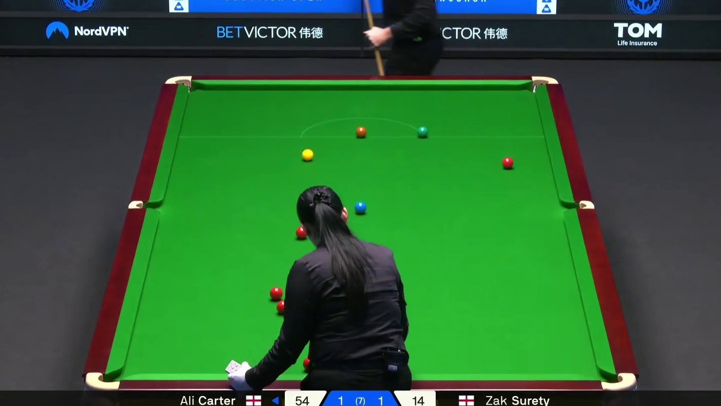 2025斯诺克苏格兰公开赛：卡特vs苏尔蒂