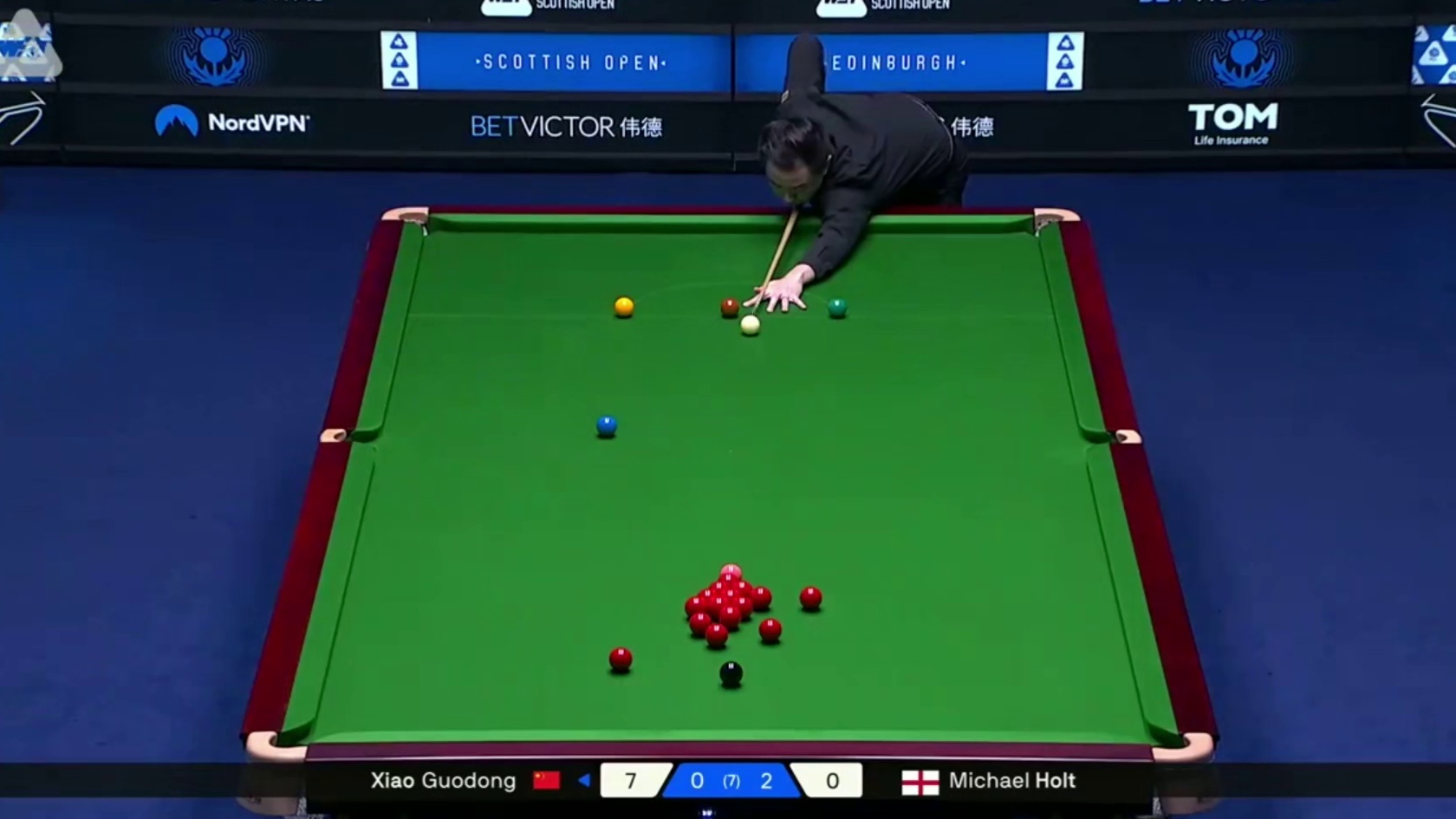 2025斯诺克苏格兰公开赛：肖国栋vs霍尔特