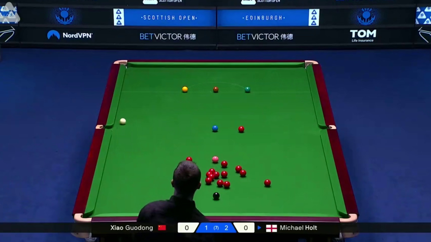 2025斯诺克苏格兰公开赛：肖国栋vs霍尔特