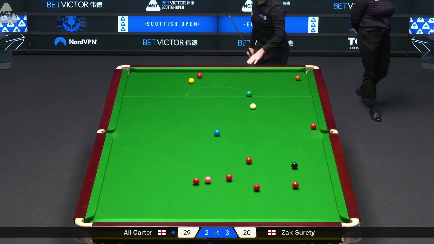 2025斯诺克苏格兰公开赛：卡特vs苏尔蒂