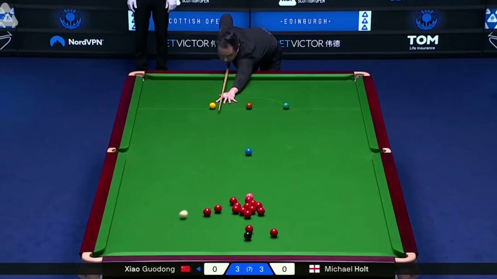 2025斯诺克苏格兰公开赛：肖国栋vs霍尔特