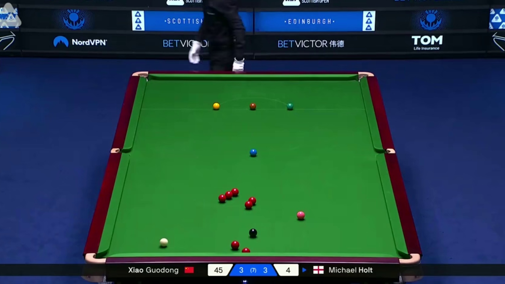 2025斯诺克苏格兰公开赛：肖国栋vs霍尔特
