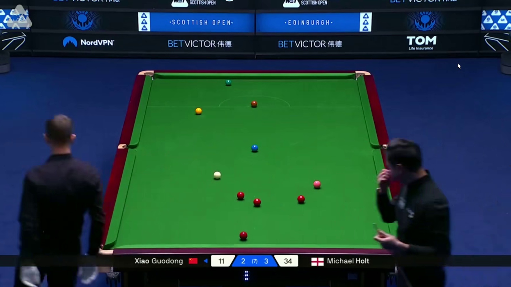 2025斯诺克苏格兰公开赛：肖国栋vs霍尔特